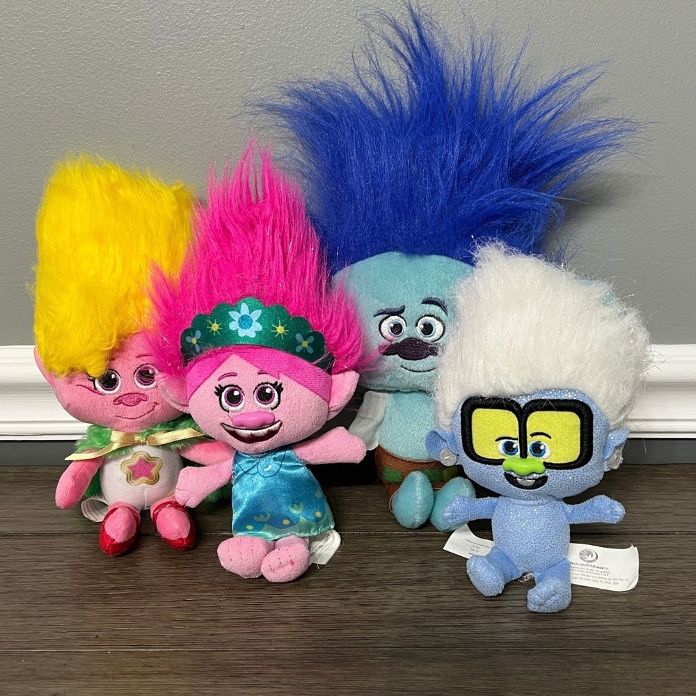 Trolls World‎ Tour Plush Doll Set of 4 Dreamworks Collectible Toy Kids